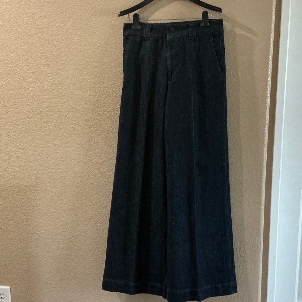 Express Women's High Rise Wide-Leg Jeans - Dark blue